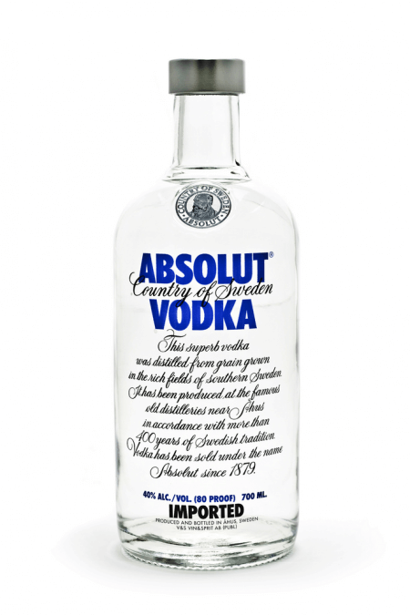 Una botella de vodka Absolut